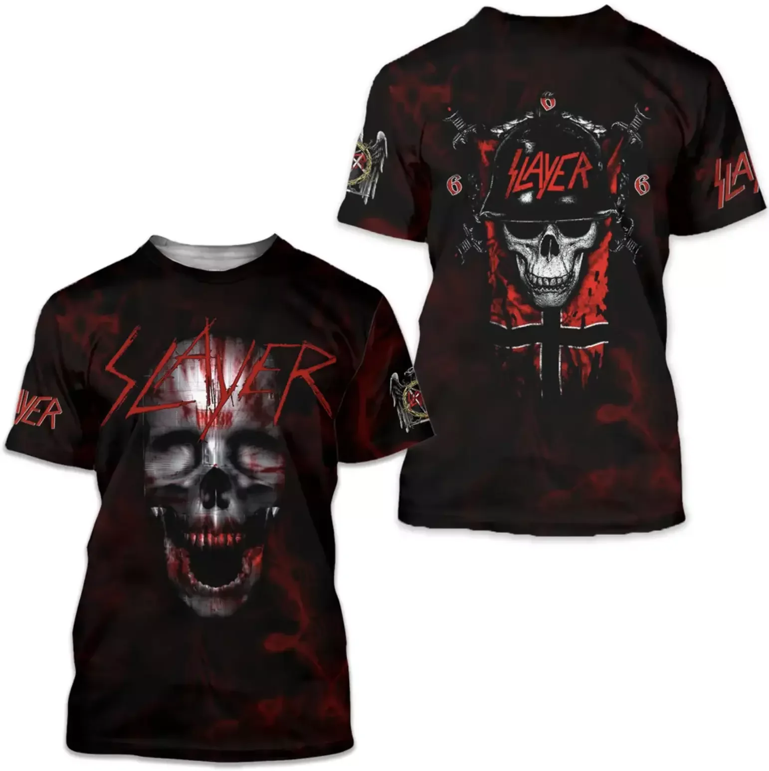 Popular Metal Rock Band Slayer 3D Print T-shirts Men's Hip Hop Style Street TShirt Fashion Short Sleeve Top Oversized Streetwear image 2