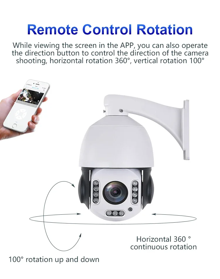 High Quality Ptz Ip Camera 5mp Ptz Camera 20x Zoom Cctv Camera Metal White Network H.265 Micro SD Card 2 Years Up To 100 Meters