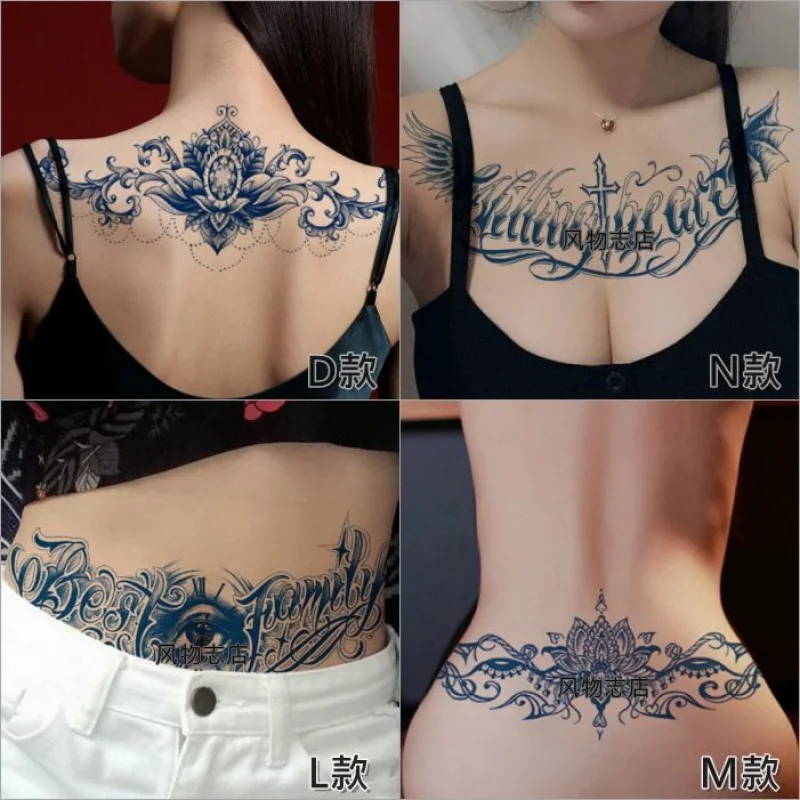 Tattoo Decals Corsage Waist Semi-Permanent Tattoo Stickers Men and Women Waterproof and Durable Juice Flower Arm Bow