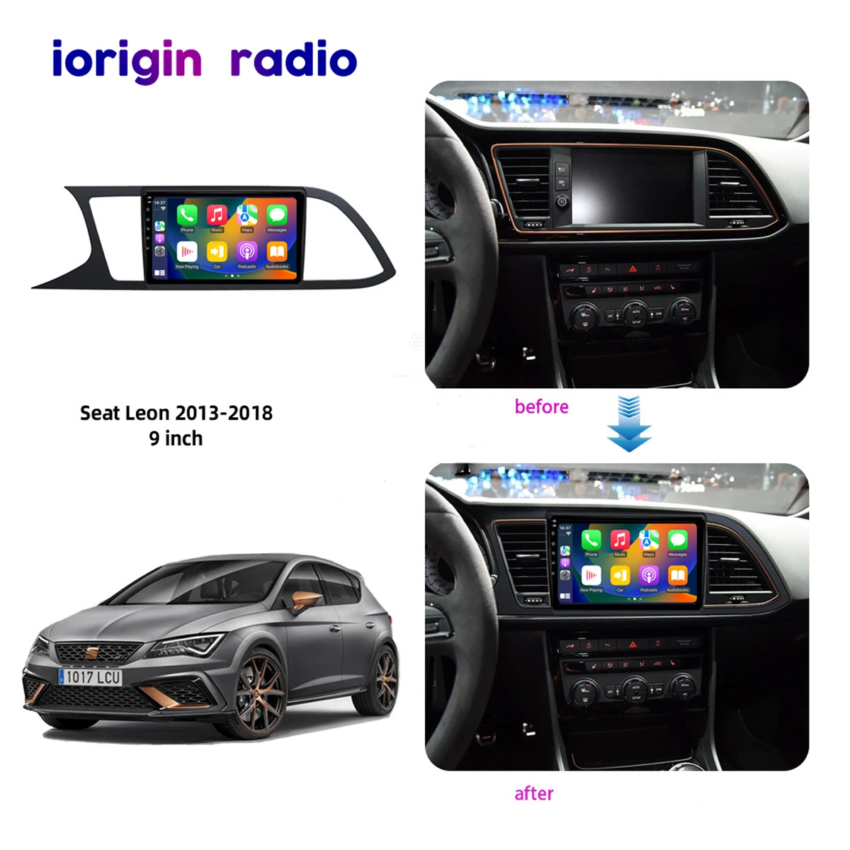 For Seat Leon 3 MK3 MK 3 2012 - 2020 screen Car Radio PS Navigation 4G WIFI DSP BT Carplay Android 13 Video Player 2 Din No DVD