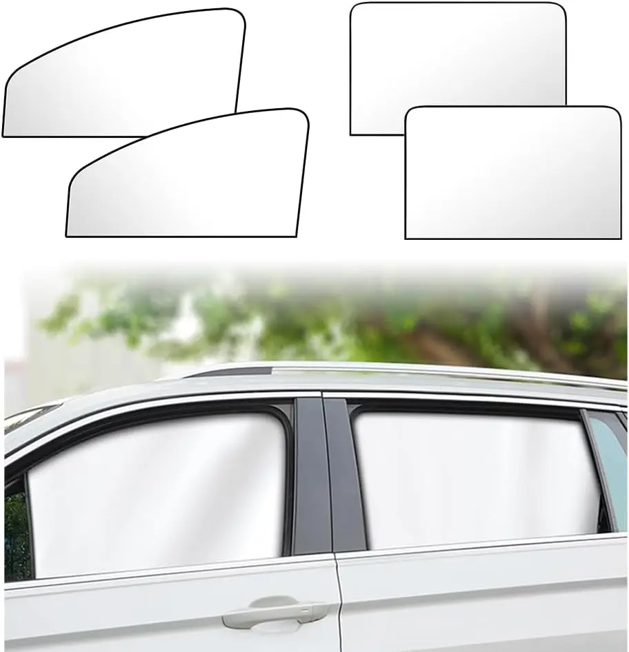 1 Pair Strong Magnetic Sunction Sunshade Double Sided Magnetic Car Curtain Opaque Car Sun Shade Summer Sun Protection 