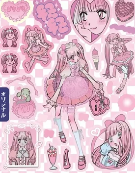 Niedliche gleiche Ersatzaufkleber im Ins-Stil, Hot Girl Laser-Charakter-Mädchen-Aufkleber, hochwertiges DIY-Matching