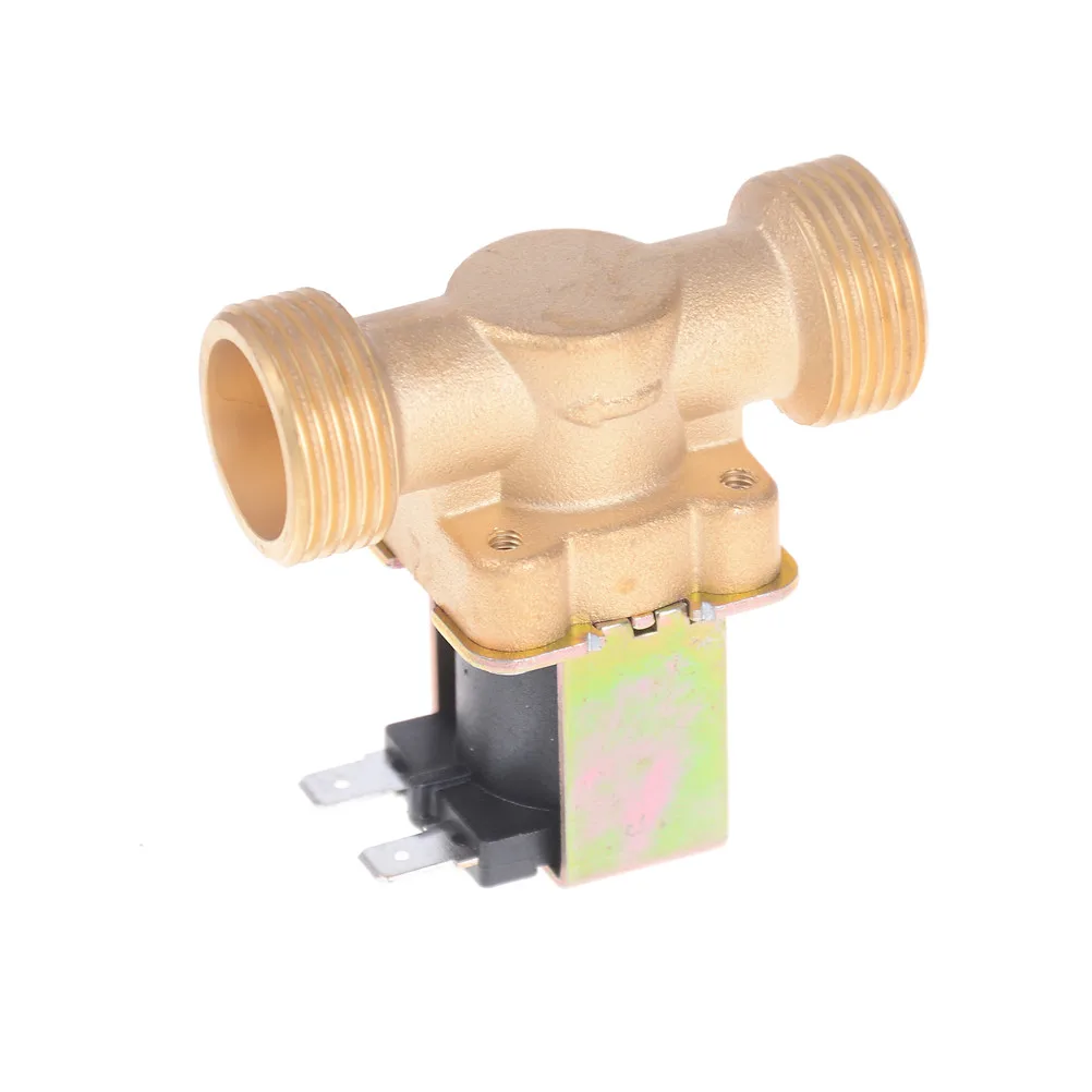 Brass Electric Solenoid Valve N/C 12v 220v G3/4\'\' Water Air Inlet Flow Switch For Solar Water Heater Valve 2-Way 2-Position