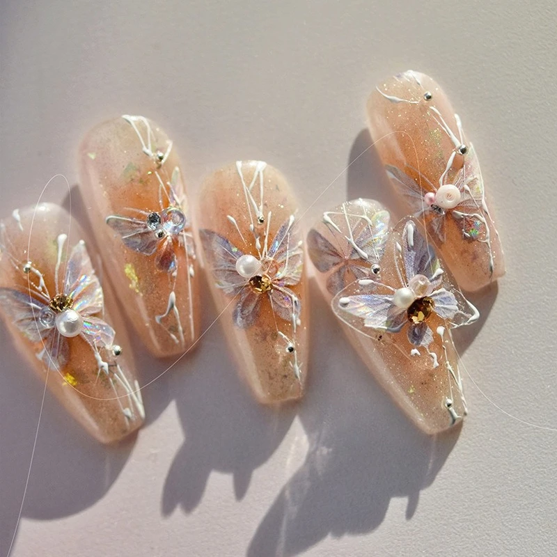 

1PC 3D Butterfly Nail Stickers,Dreamy Shell Light Illusion Embossing,Long-lasting Cute Nail Decoration Stickers That Do Not Chip
