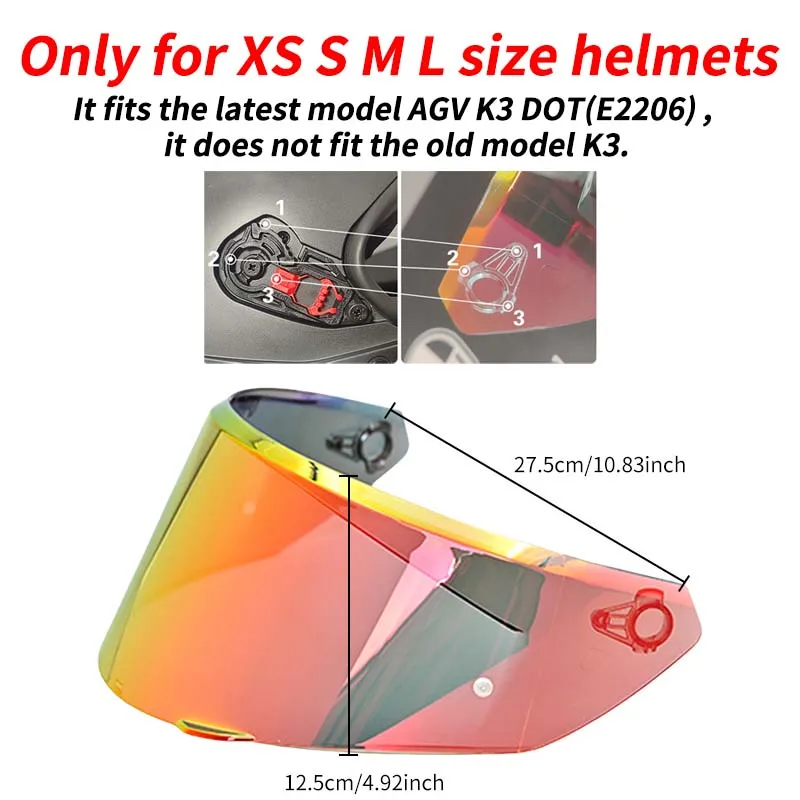 Helmet Visor for NEW AGV K3 DOT(E2206) Motorcycle Helmet Lens Windshield Shield Goggles Screen Mica Accessories