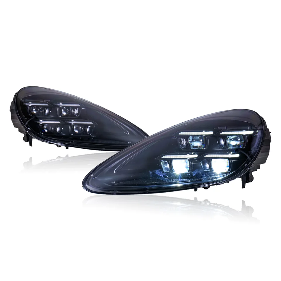 Fari Anteriori A LED Per Porsche Cayenne 2015-2017 – Stile 2021, PDLS, Con AFS, Impermeabili IP67, Guida A Sinistra, Aggiornamento Estetico