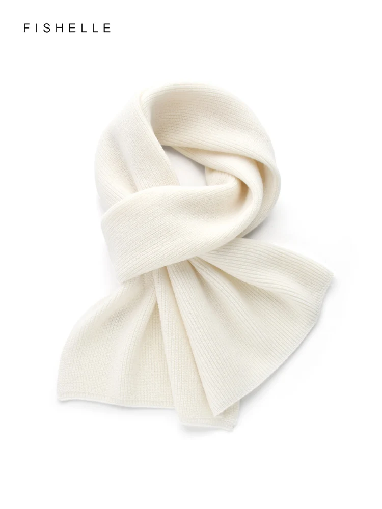 New solid soft delicate white pure cashmere scarf women autumn winter thickened warmth knitted scarves female luxury gifts