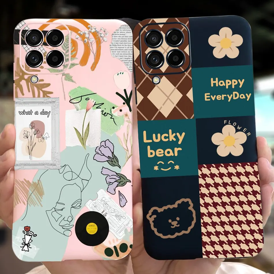 For Samsung Galaxy M53 Phone Case Fashion Cute Pattern Macaroon Silicone Soft Cases For Samsung M53 M33 M22 4G 5G Back Cover