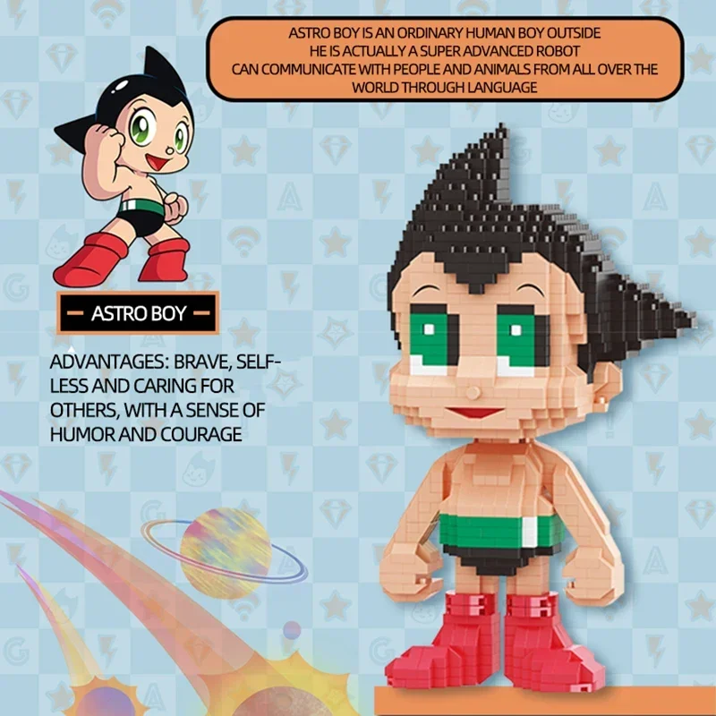 BALODY Astro Boy Bouwstenen Klassieke Stripfiguur Model Micro Deeltjes Bakstenen Educatief Montage Speelgoed Verjaardagscadeautjes