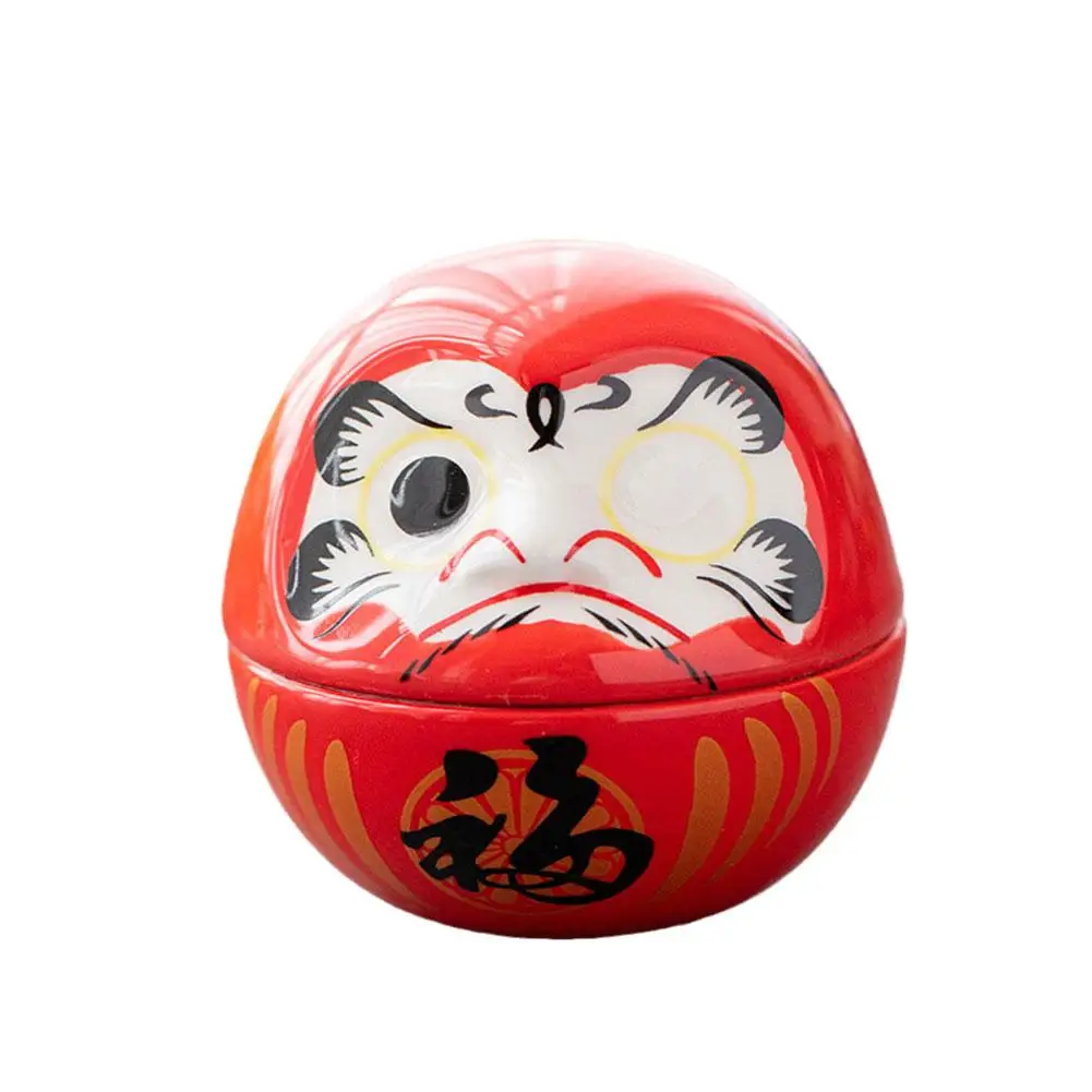 Artesanías de Daruma de cerámica japonesa, dibujos animados, decoración del hogar, sala de la suerte, regalos de vida, accesorios de decoración de paisaje, Orna D8b2