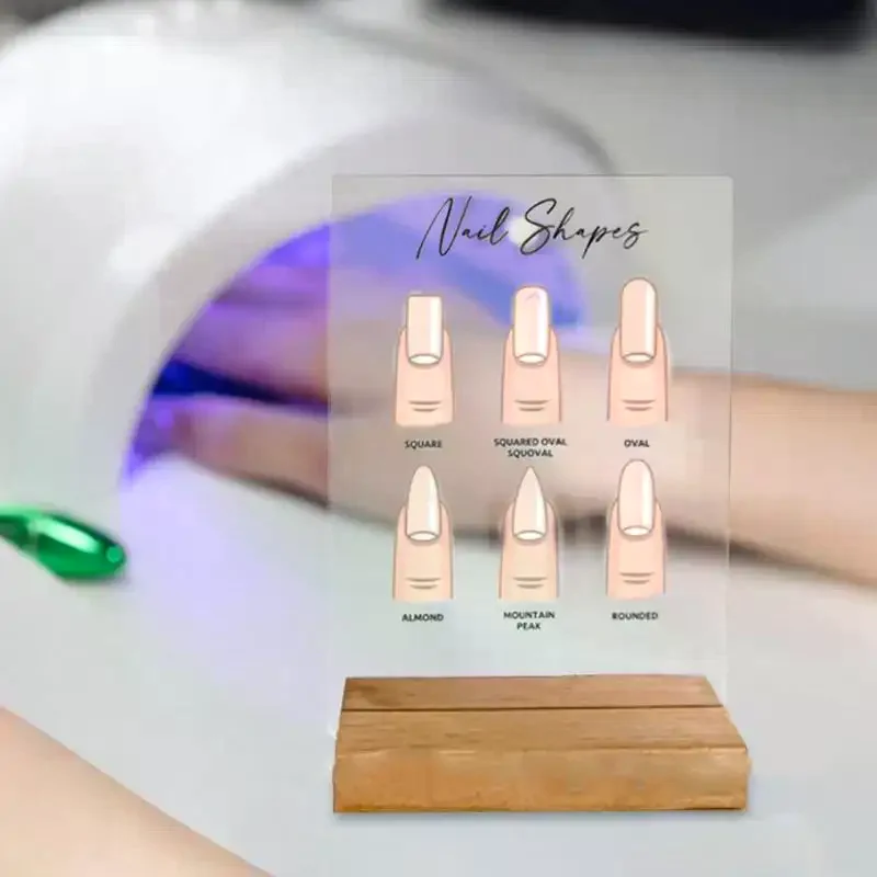 Acrylic Nail Art Signboard Nail Shape Display Rack Wearing Armor Display Board Artwork Rack Nail Display Stand Nail Salons Decor