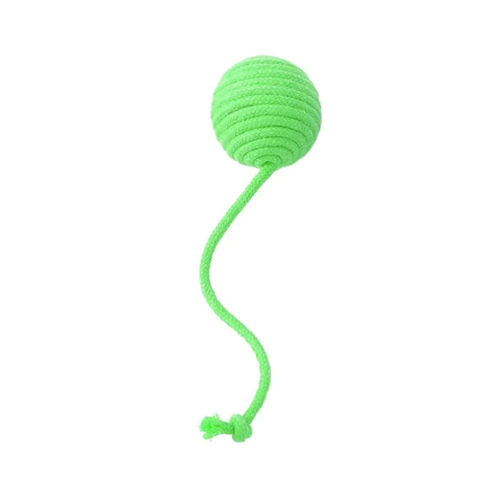 

Bite Resistant Cat Cotton Rope Ball Wear Resistant Sounding Cat Colorful Ball Toy with Rope Cat Interactive Toy Self Happy