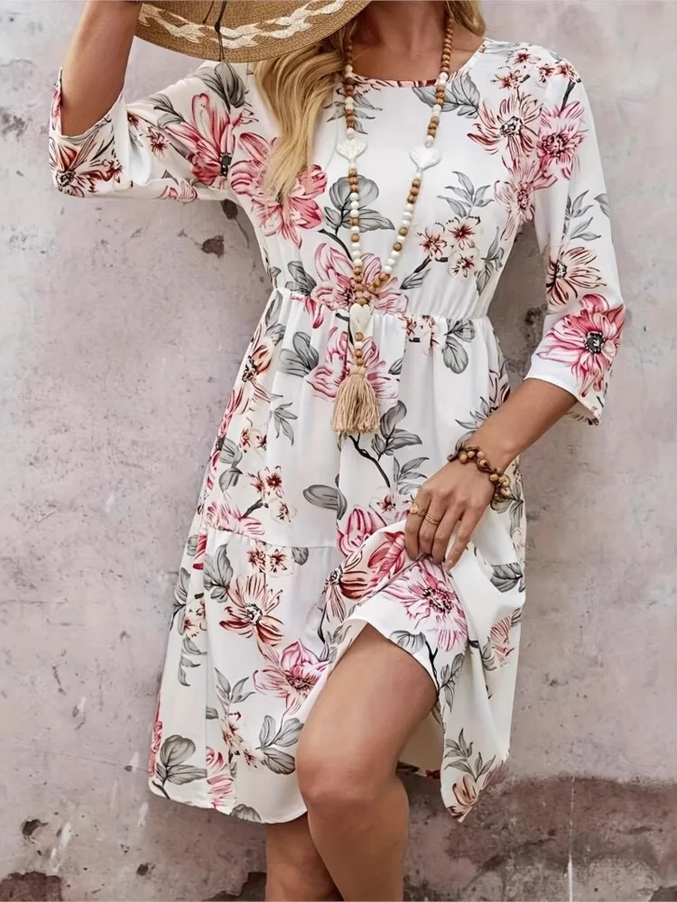 Dresses 2025 Woman Color Colorful Temperament Vestidos Slim All-match Fashion Dress Simple Style Commuting Casual Comfortable