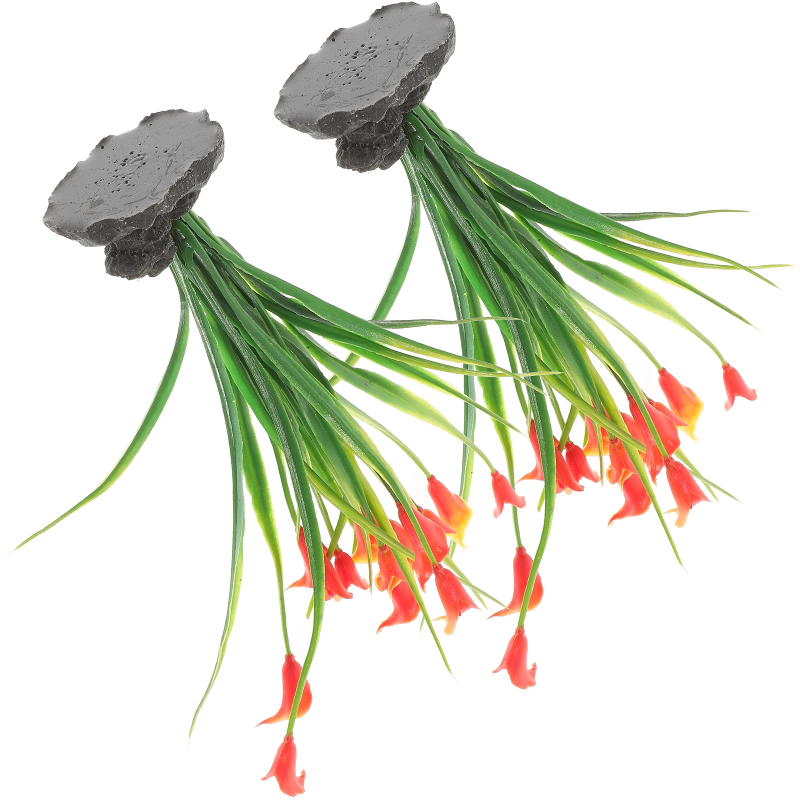 

2Pcs Water Grass Decoration Fine Craftsmanship Fake Aquarium Plants for Desktop Fish Tank Decor Home Office Landscape Small