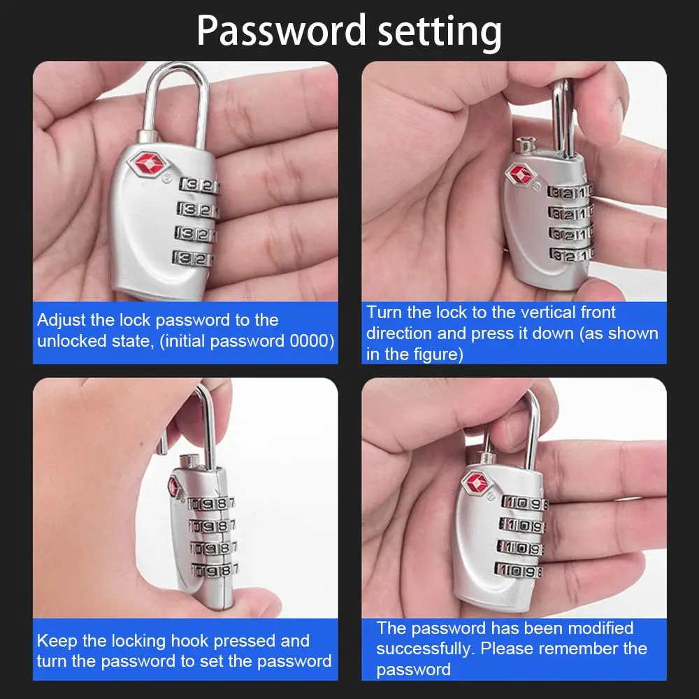 TSA330 Luggage Suitcase Smart Combination Lock 4 Digit Password Lock TSA Customs Code Lock Padlock