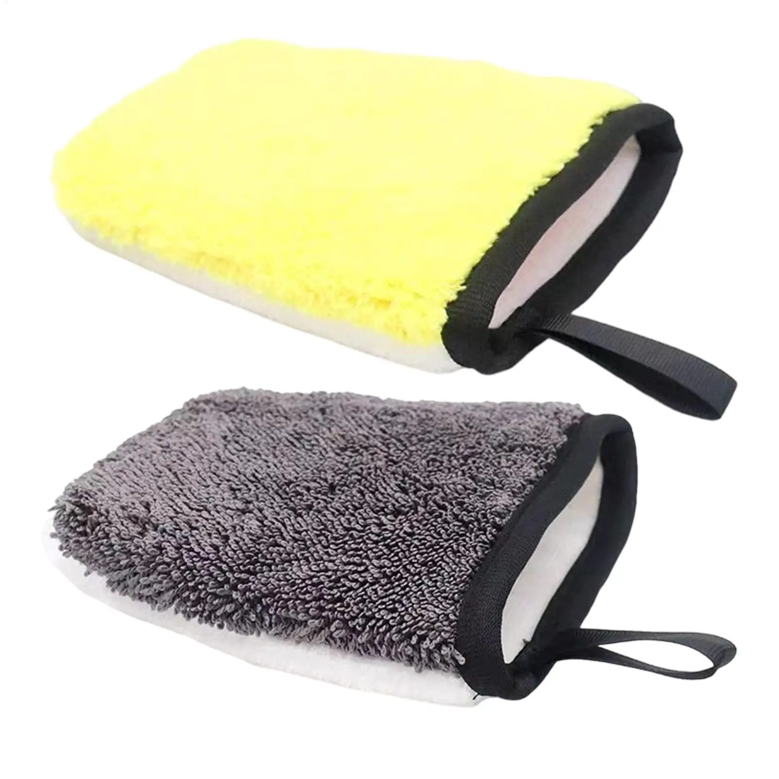 Dual-Sided Microfiber Car Wash Mitt Scratch Free Reusable Detailing Cleaning Glove for Auto RV Motorcycle Boat Home
