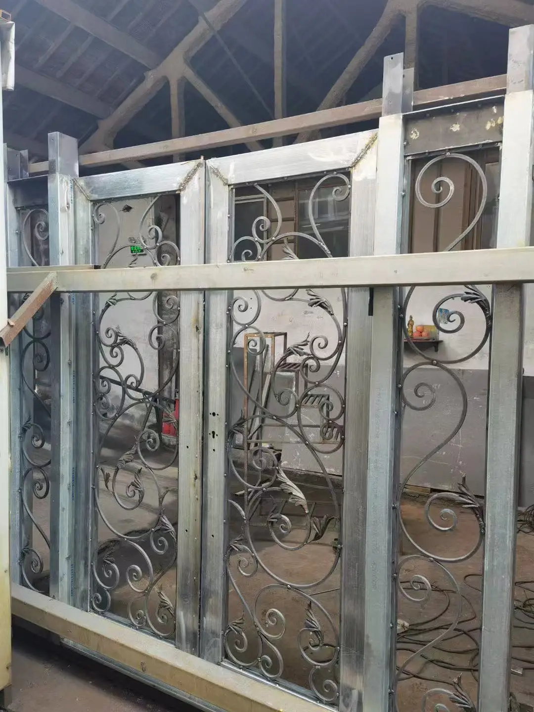 Fancy Modern French Entrance Doors Security Steel Wrought Iron Door for Home