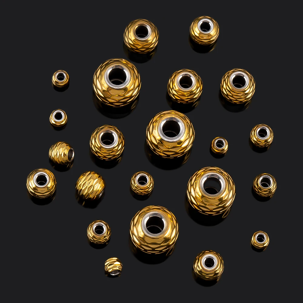 

5pcs Colorfast Stainless Steel 3/4/5/6/8mm Beads Handmade Bracelet Spacer Beads For DIY Jewelry Making Accessories Wholesale