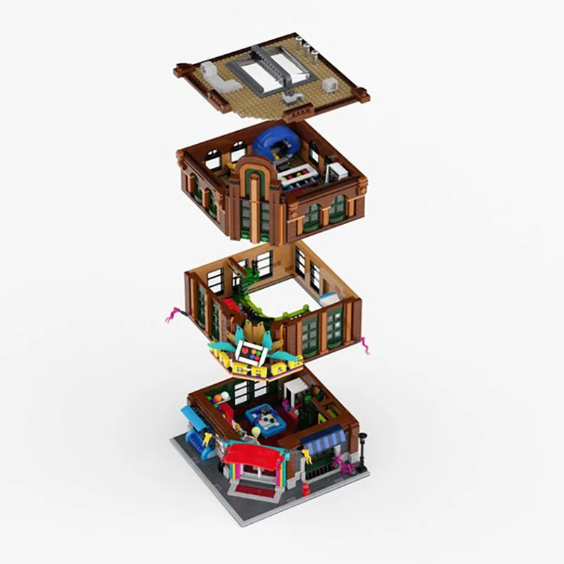 City Building Model Moc Building Blocks The Last Arcade Model Technology Bricks Military Model DIY Assembly Holiday Toy Gifts
