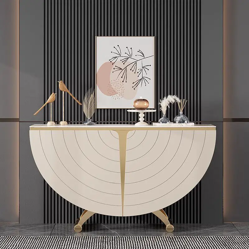 

Household entrance wine cabinet multifunctional design light luxury storage locker semicircle aesthetic meuble salon furniture