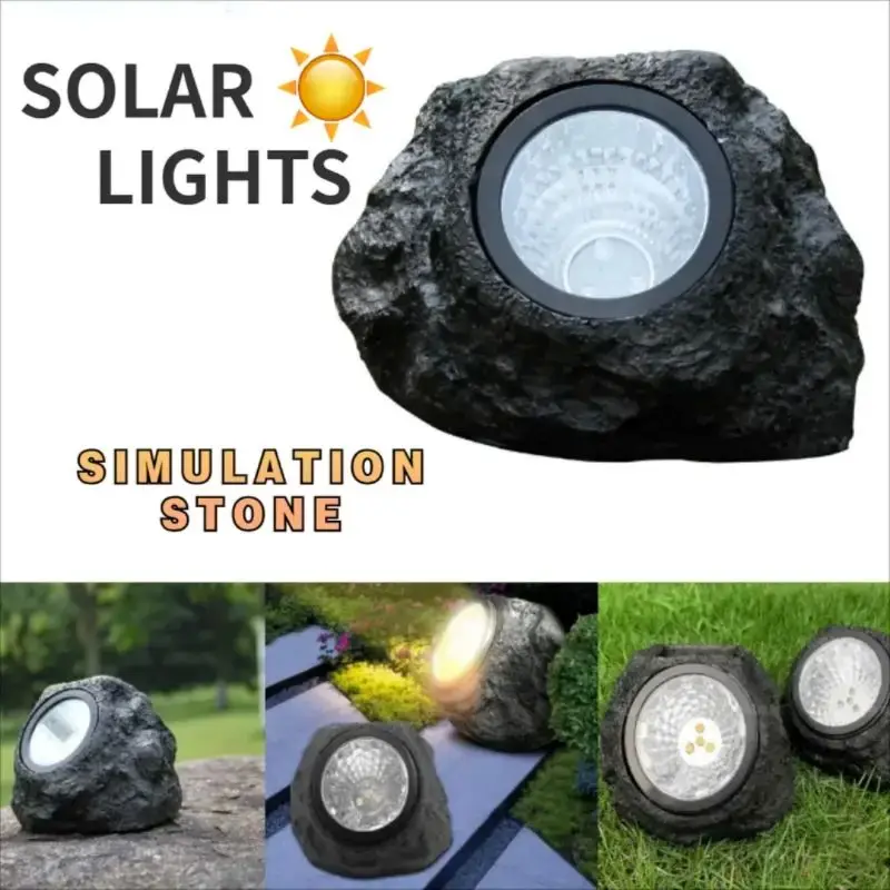 

LED Solar Warm Light Night Light Outdoor Garden Lawn Decorative Waterproof Garden Spotlight Solar Stone-Look Lamp