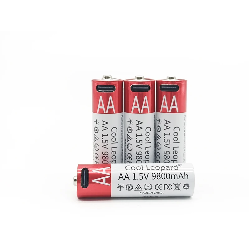 2022ใหม่1.5V AA 9800Mah แบตเตอรี่ลิเธียมชาร์จ USB,สำหรับรีโมทคอนโทรลเมาส์ Kipas Angin Kecil ไฟฟ้าของเล่นแบตเตอรี่ + สาย