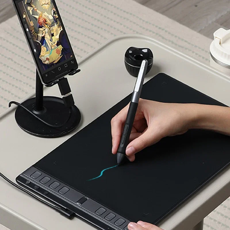 H1061P 10.5*6.56 inch scoller programmable press keys digital graphic drawing tablet board for drawing