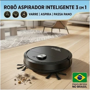 Aspirador Robô Automático 3 Em 1 Varredor E Passa Pano Limpeza Doméstica Silencioso Forte Sucção 1200Pa