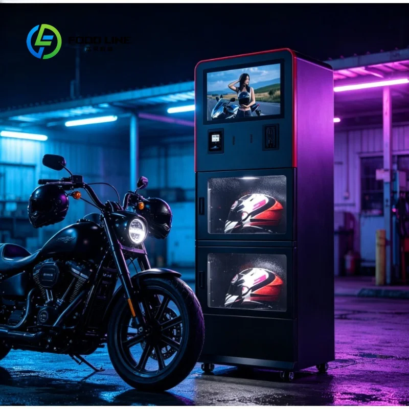 Custom Automated Helmet Cleaning Vending Machine, Sanitation Inside Deodorizer for Motorcycle Bike Commercial Self Service Use