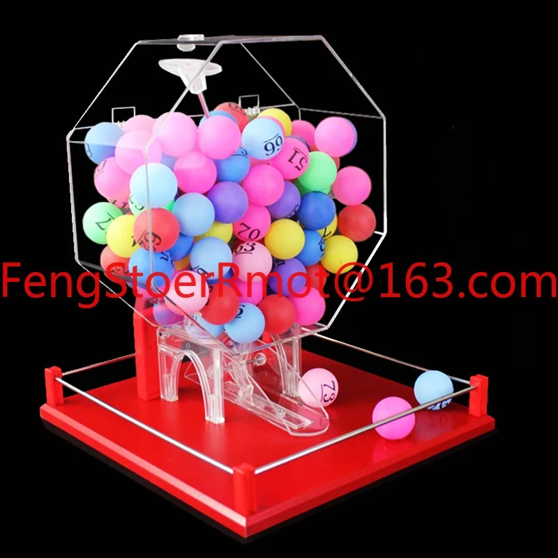 Lucky Manual Lottery Machine Bingo Cage Transparent Box Lotto Lucky Draw Machine