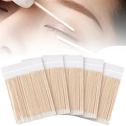 Coton-tige en bois avec micro-brosse pour cils, bâtons fins, pointe de bourgeons, cure-dents d'oreille, colle de maquillage remodelée, 500 pièces, 1000 pièces, N64.Ear