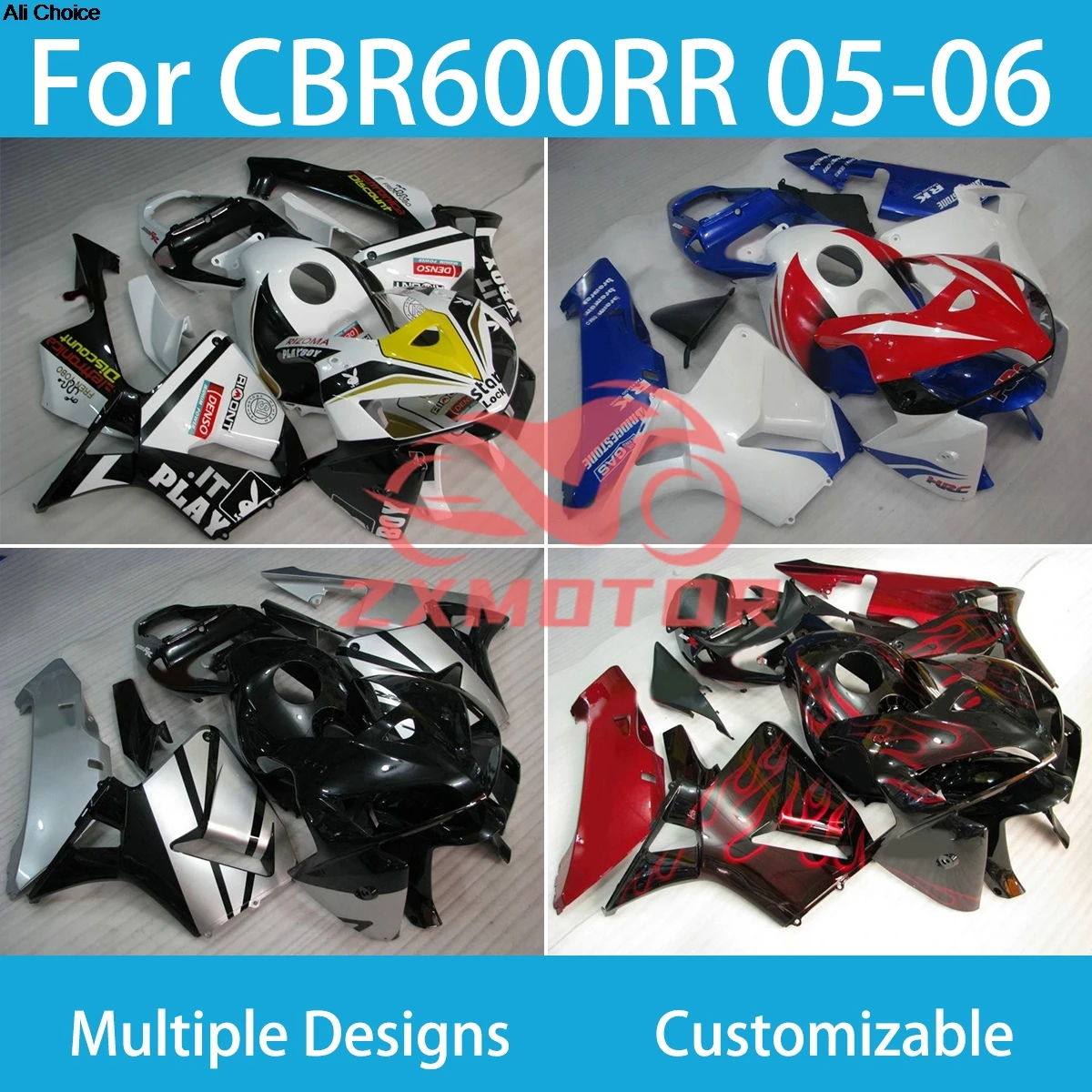 

Fairings Set for Honda CBR 600RR 05 06 Motorcycle Full Customizable Fairing Kit 100% Fit CBR600RR 2005 2006
