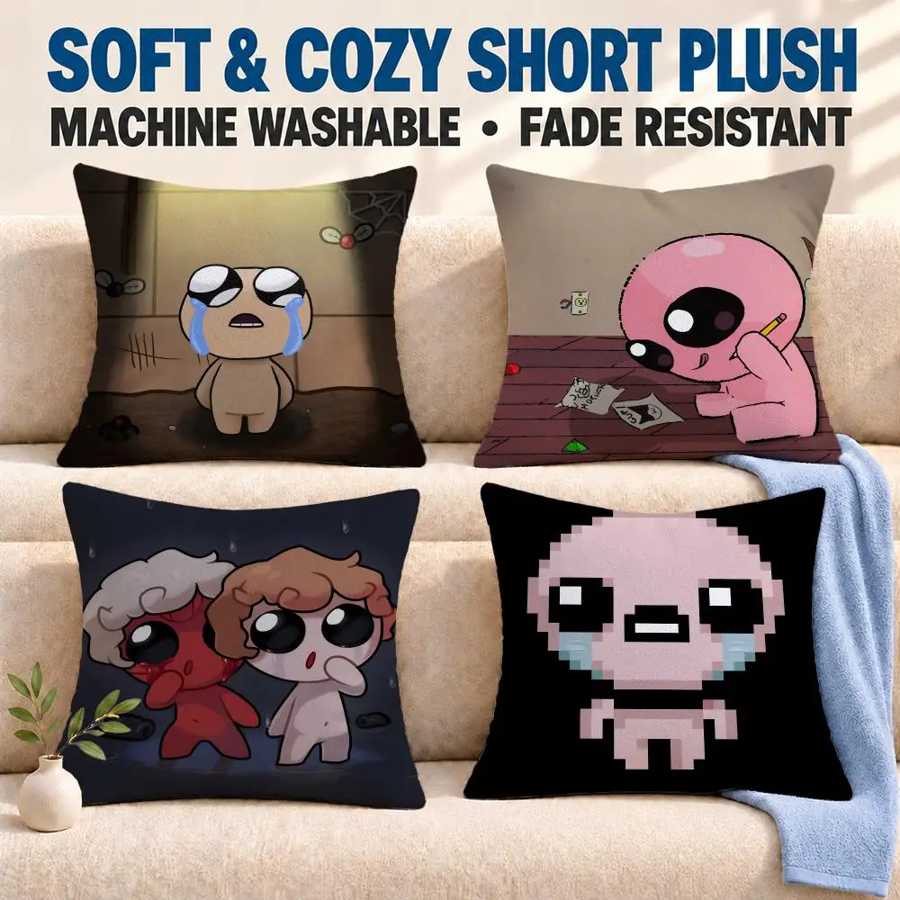 game The Binding of Isaac Cushion Cover Soft Washable Pillowcase Cushion Cover for Sofa Bed Car Travel Office Home Decor