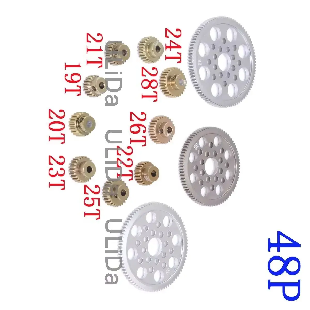 

48P Spur Gear 80T 85T 92T Motor Pinion Gear 18T 19T 20T 21T 22T 24T 26T 28T -33T For 1/10 RC Car D3 CS XI S XIS Ultimate Sakura