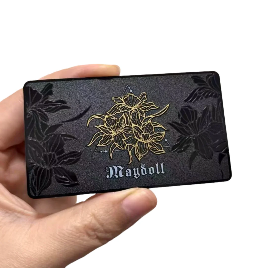 Customized inquiry 0.3mm Matt Silver Metal Business Name Card Luxury Business Card