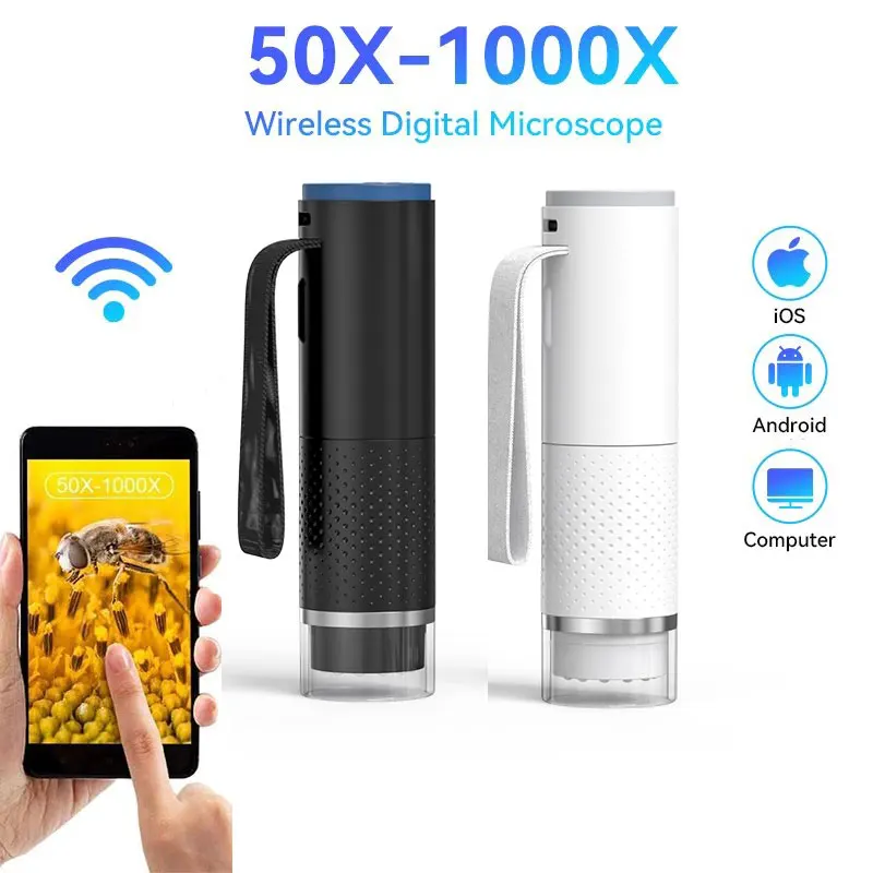 Wireless Digital Microscope Camera 2MP Magnifier 1000X USB Electronic WiFi Microscopes For Repair Skin Inspection Android IOS PC