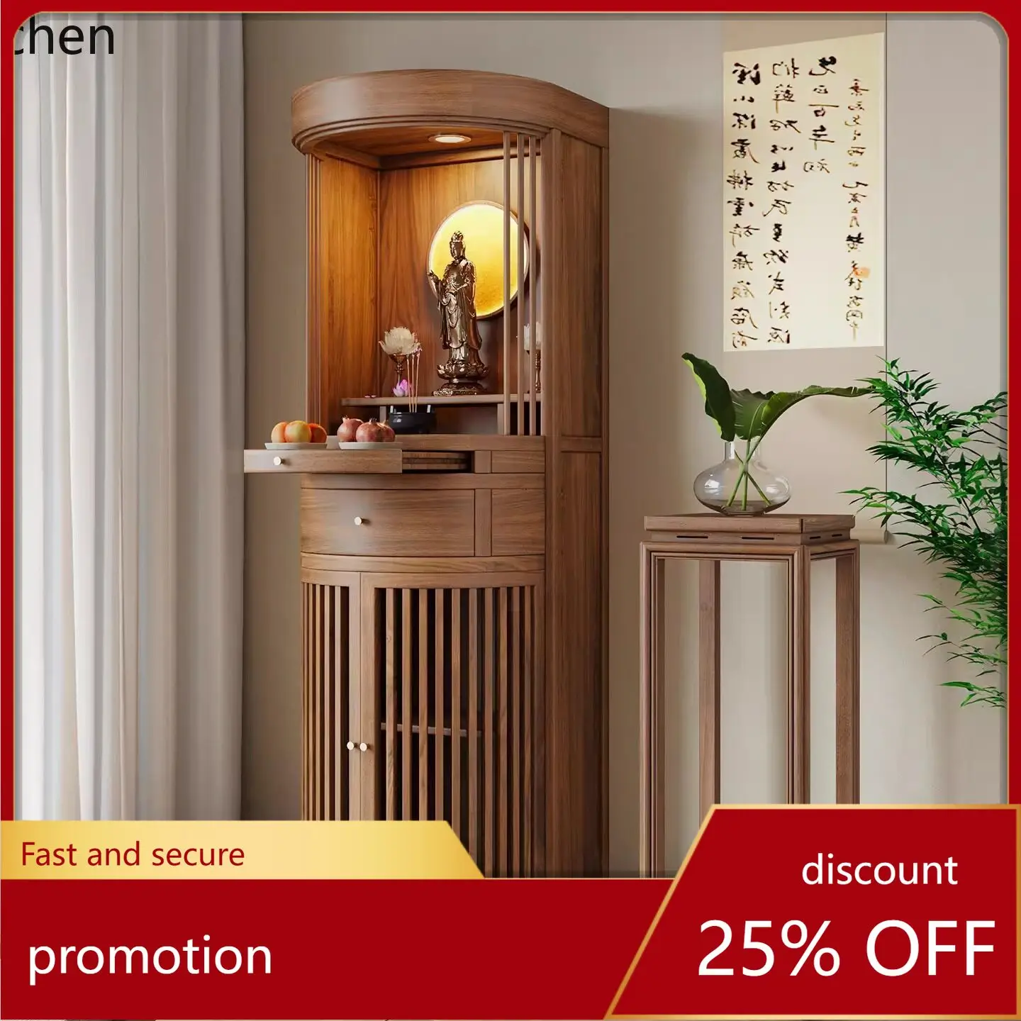 

Cz vertical buddha cabinet solid woodniches zen vertical cabinet guanyin bodhisattva for home living room