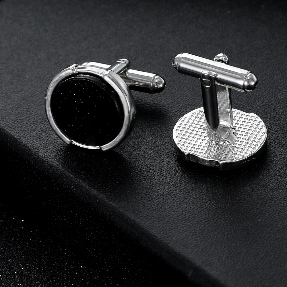 Funny Mens Carbon Fiber Galaxy Design Cufflinks Grooms Shirt Suit Tuxedo Blouse Space Round Cuff Button