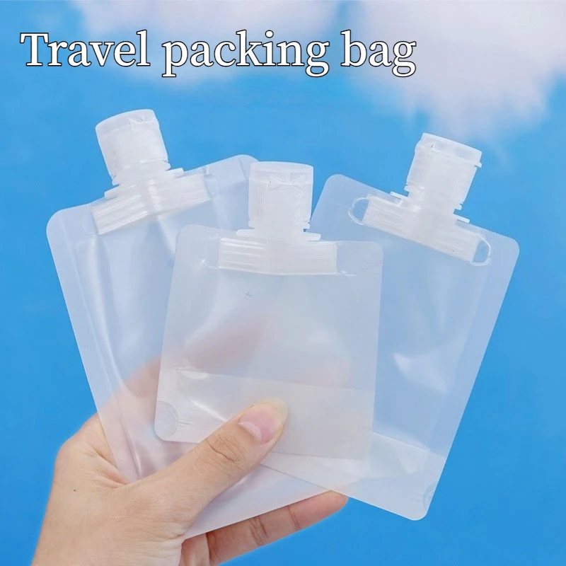 Lot de 6 pochettes de voyage épaissies et portables, étiquettes imperméables incluses, pour shampoing, lotion, cosmétiques, trousse de toilette pour voyages d'affaires