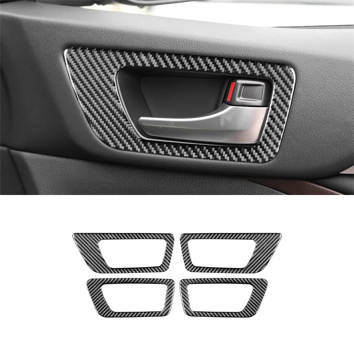 

For Toyota 15-21 Highlander Interior Modification Parts Carbon Fiber Door Handle Panel Decoration Car Accessories Car Play