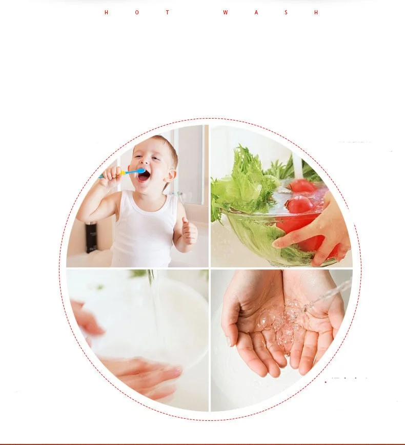 インスタントタンクレス電気温水ヒーター蛇口キッチンインスタント加熱水道給湯器 LED EU プラグ付き