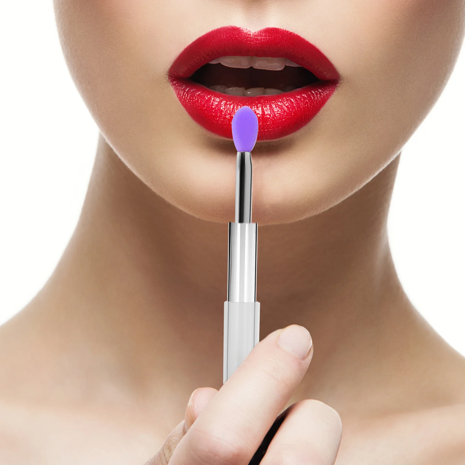 10 pezzi pennelli applicatori per labbra in silicone riutilizzabili applicatore per balsamo per labbra coperchio applicatori per trucco portatili pennelli per rossetti