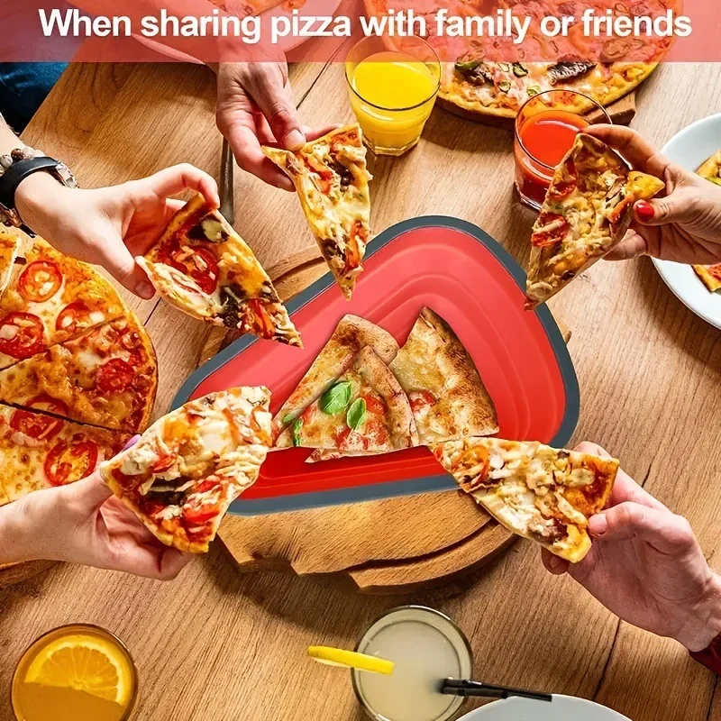 Silicone Foldable Pizza Box Reusable Triangle Pizza Box Pizza Storage and Preservation Box Pizza Takeaway Box