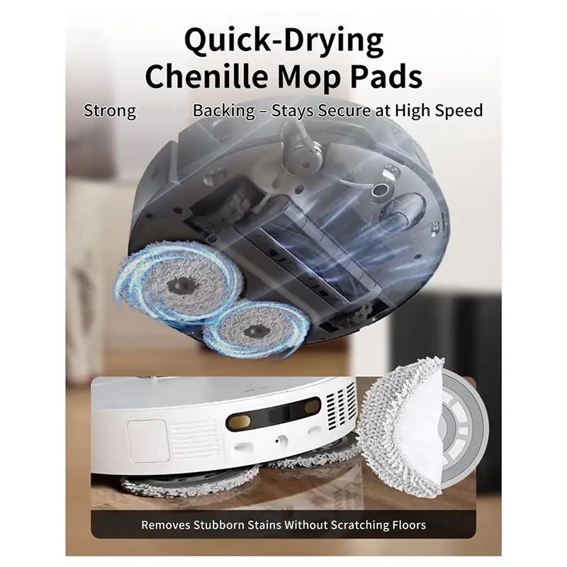 ABZA-For DREAME Mop Pads X40 Ultra Master Accessories Replacement Parts Kit Robot Vacuum Cleaner