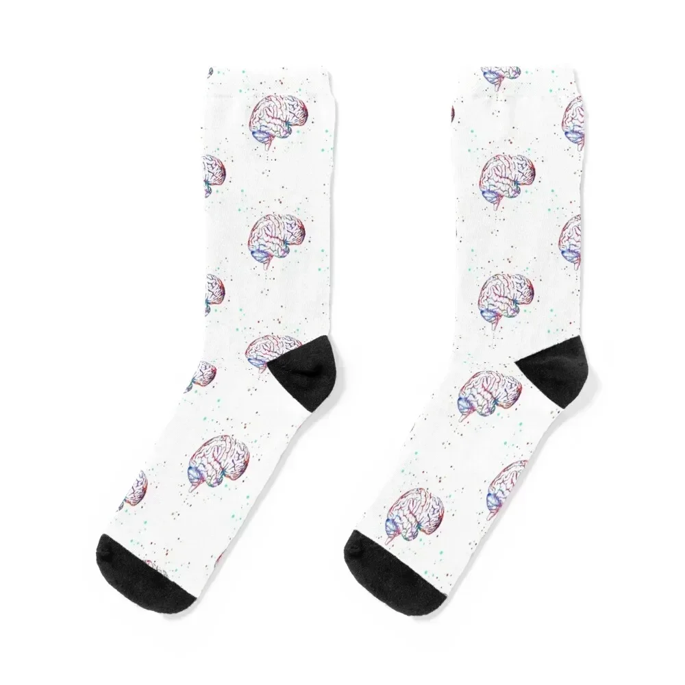 

Brain anatomy, medical art, watercolor Brain, Brain print Socks cute hockey cycling Women's Socks Men's