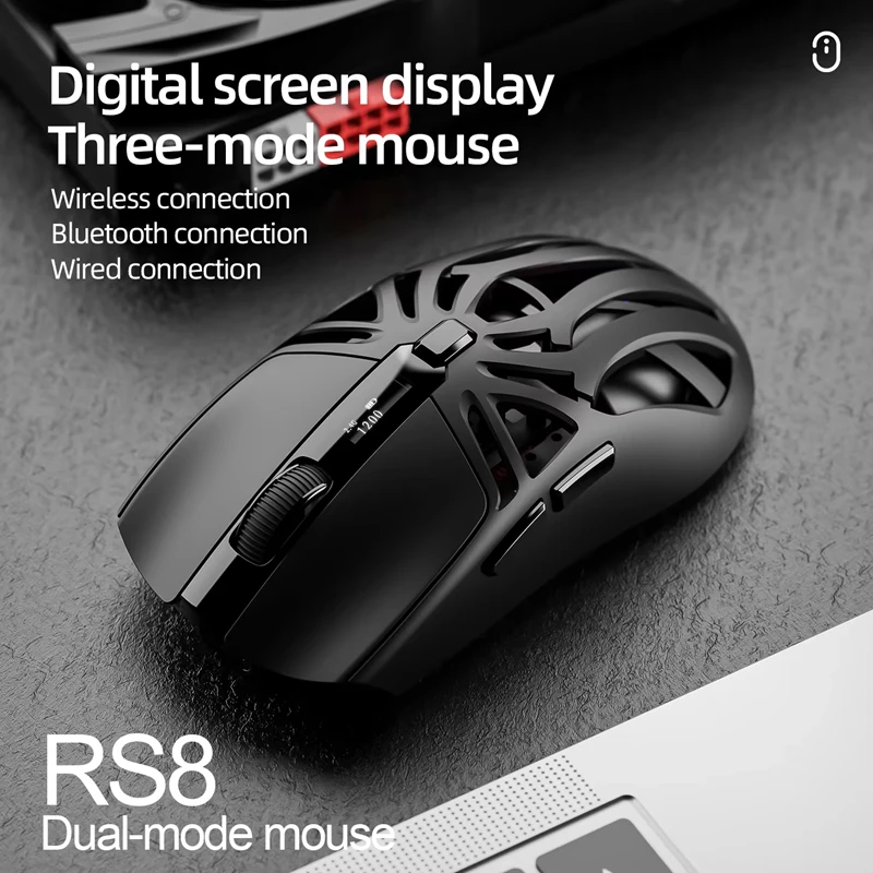 Bluetooth 5.3 Wireless Gaming Mouse, Dual Mode 2.4G USB RGB Lightweight Ergonomic for PC Laptop Office 1K Precise Click