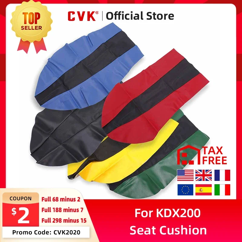 CVK Dirt bike Motorcycle Leather New Replace Seat Cushion Water Proof Seat Cover Repair For Kawasaki cross-country KDX200 KLX250