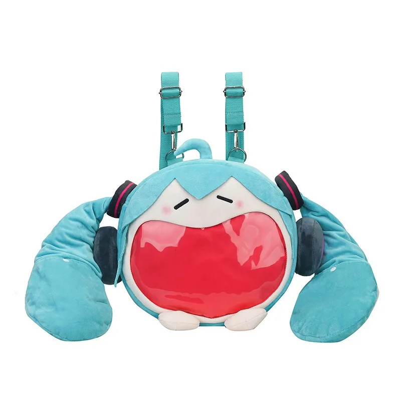 Hatsune Miku Backpack Anime Cute Cartoon Plush Backpack Kawaii Large Capacity Fufu Itbag Jelly Bag As A Birthday Gift for Friend