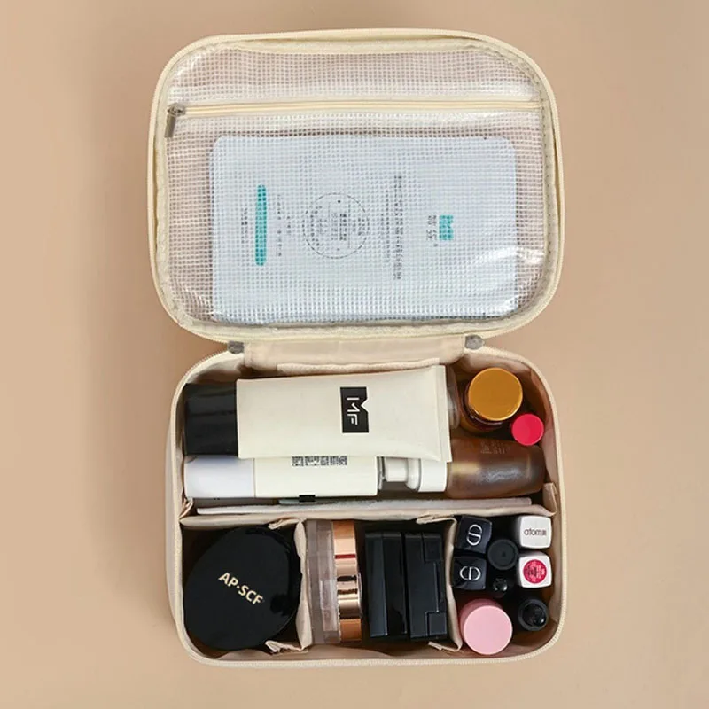 New Women's Cosmetic Bag Makeup Bag Double Layer Large Capacity Luxury Cosmetics Organizer Travel Essentials Women's Cosmetic Ba