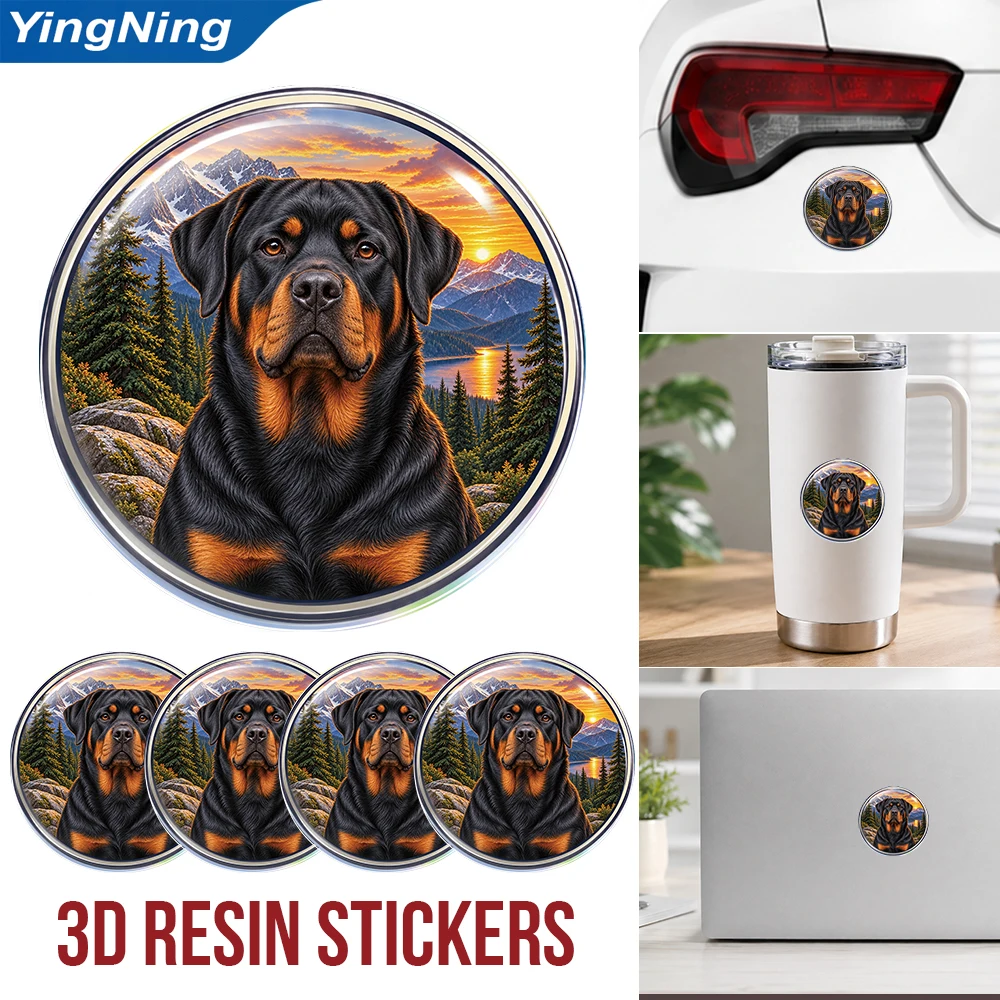 Rottweiler Dog 3D Resin Domed Sticker Waterproof Self Adhesive Decal Emblem for Car Laptop Helmet Water Bottle Pet Decoration